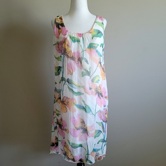 Elena Baldi Dresses & Skirts - 100% Silk Floral dress,  Elena Baldi, Small